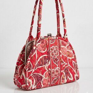 Vera Bradley Eloise Bag | Tea Garden Print Floral Shoulder Bag Kiss Lock Clasp